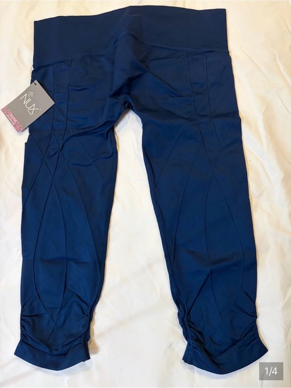 NUX Navy Blue Mesa Capri with Detailing